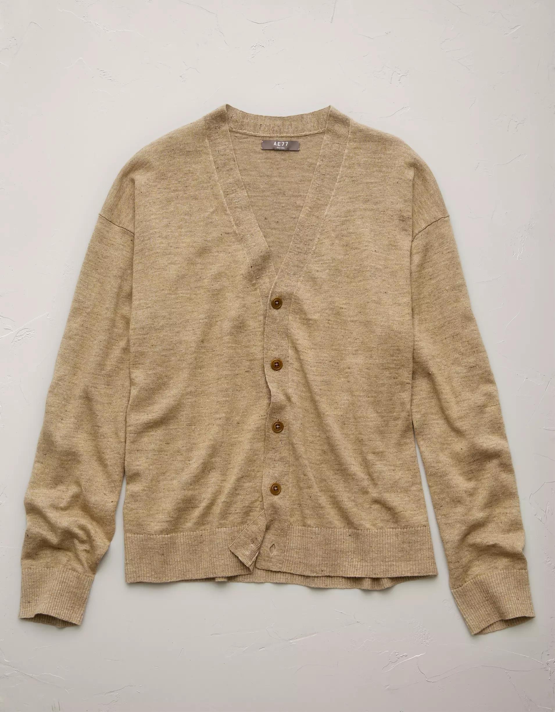 AE77 Premium Linen Cardigan Product Image