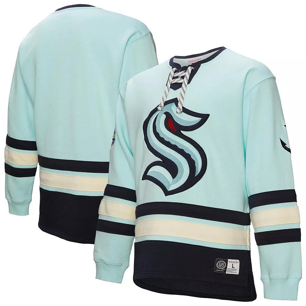 Men's Light Blue Seattle Kraken Heritage Lace-Up Pullover Sweatshirt, Size: 2XL, Krk Light Product Image