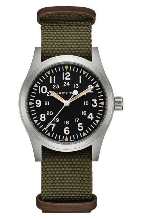 Hamilton Mens Khaki Field Mechanical NATO Strap Automatic Bracelet Watch Product Image