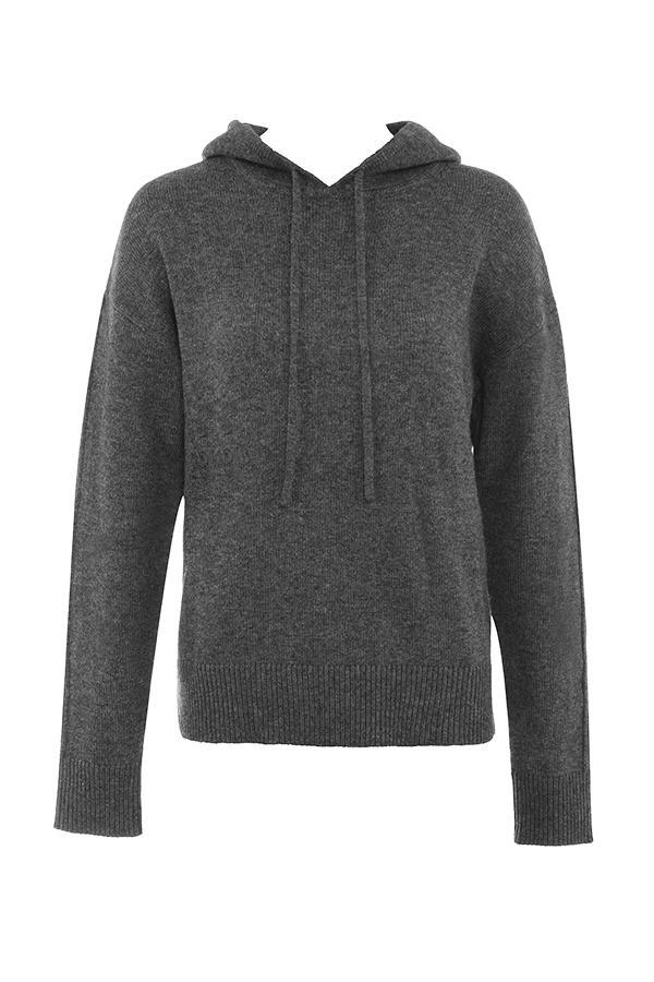 Jionni Charcoal Cashmere Blend Hoodie Product Image