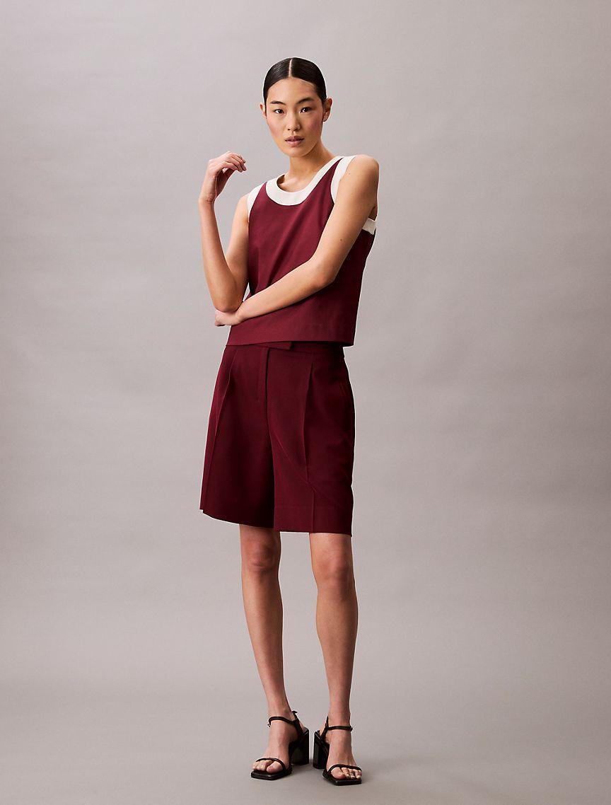 Calvin Klein Womens Contrast Trim Relaxed Tank Top - Red Product Image