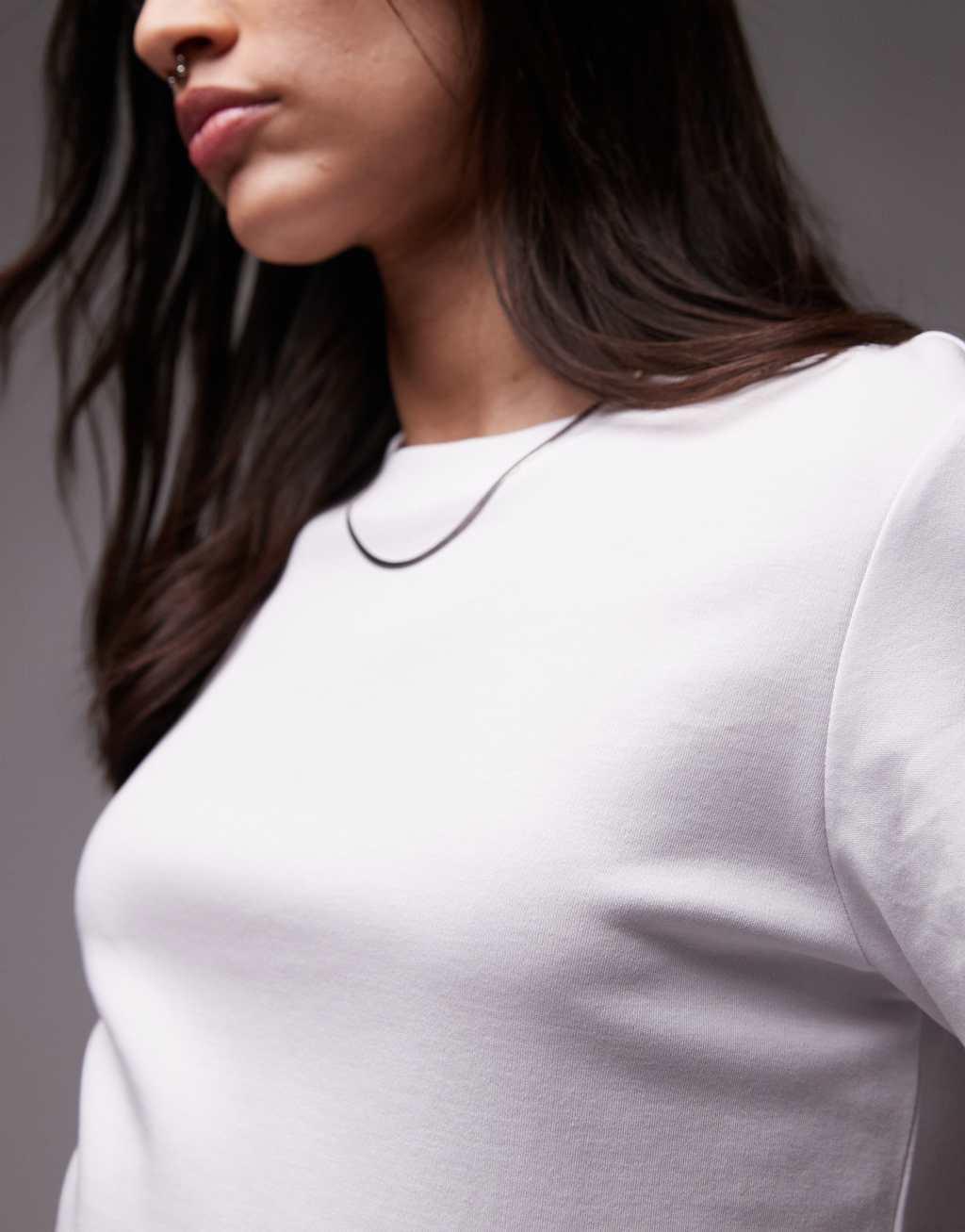 Mango premium t-shirt in white Product Image