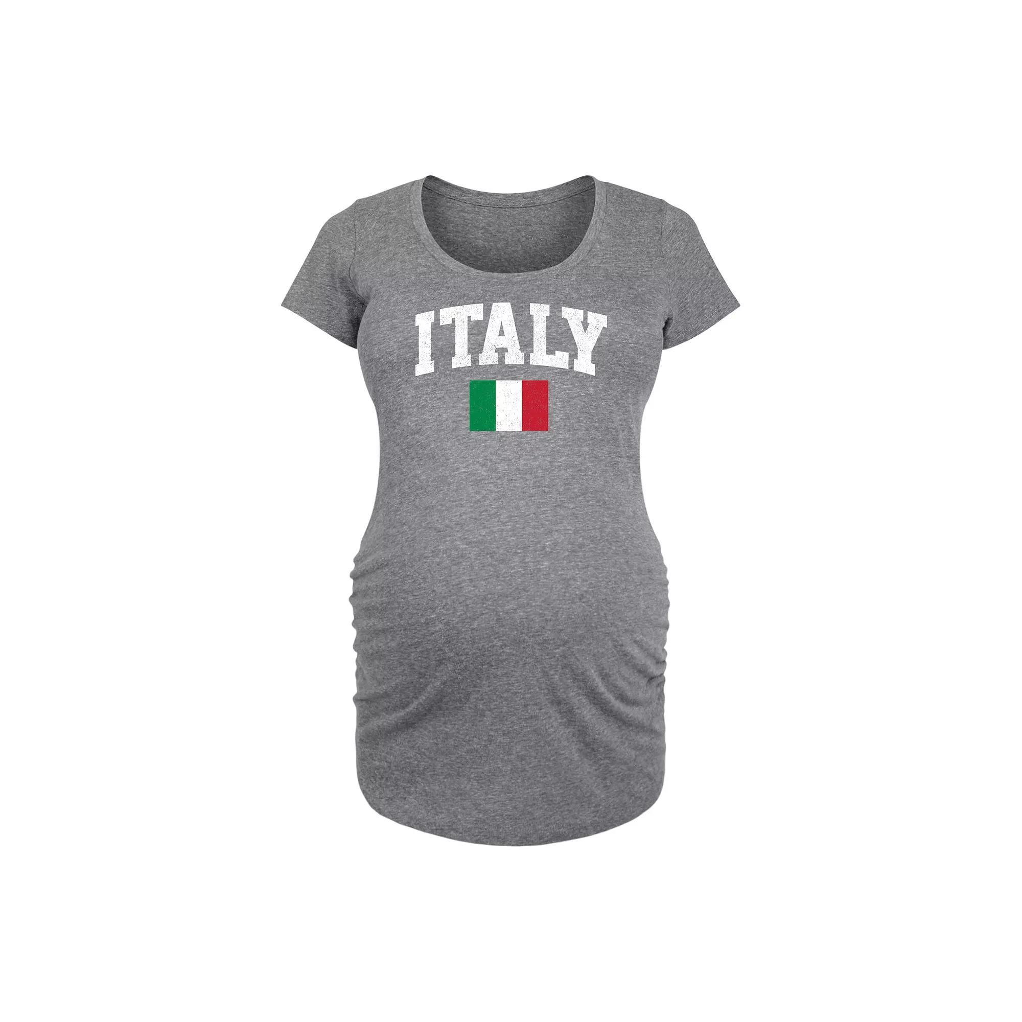 Maternity Italy Flag Graphic Tee, Womens Grey Gray Product Image