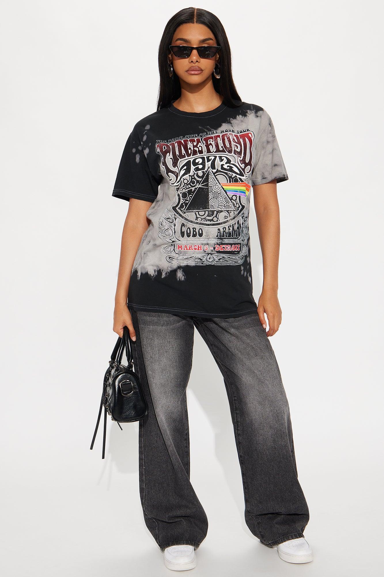 Pink Floyd Bleach Tie Dye Oversized Tee - Black Product Image