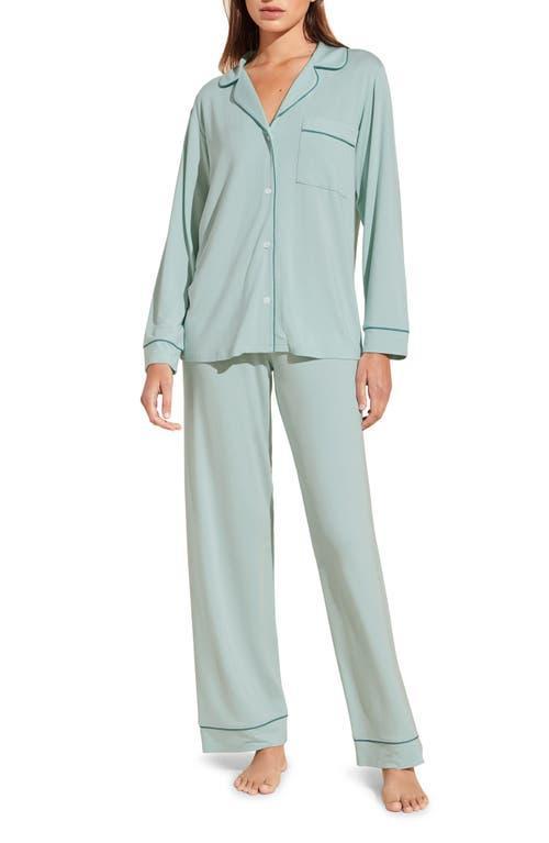 Eberjey Gisele Long Pj Set Forest Green/Ivory XS Product Image
