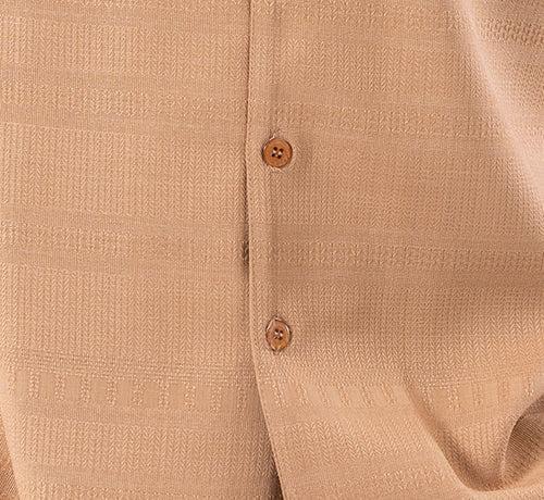 Tan Weave Pattern Walking Suit 2 Piece Short Sleeve Set Product Image