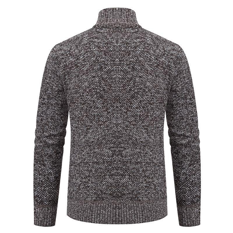 Stand Collar Patterned Zip Up Cardigan Product Image