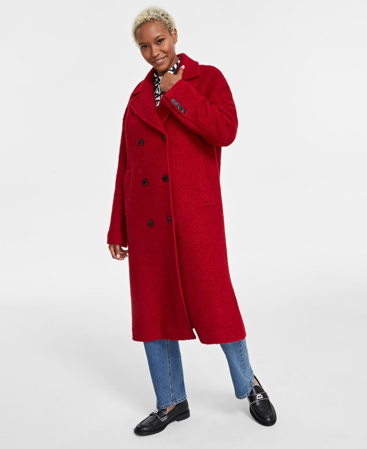 Karl Lagerfeld Paris Womens Double-Breasted Overcoat, Created for Macys Product Image
