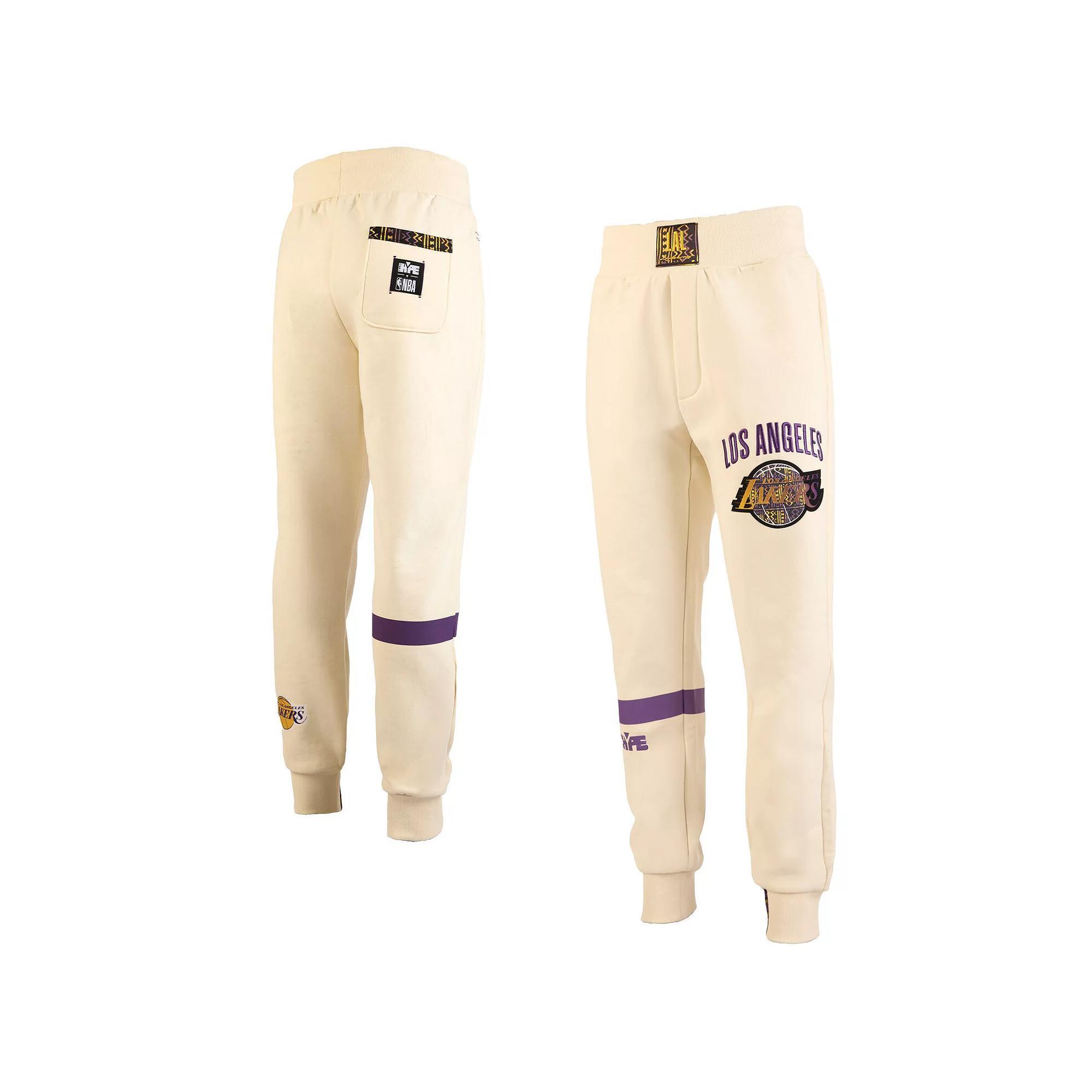 Men's NBA x Two Hype  Cream Los Angeles Lakers Culture & Hoops Collection Premium Jogger Pants, Size: Large, Beige Product Image