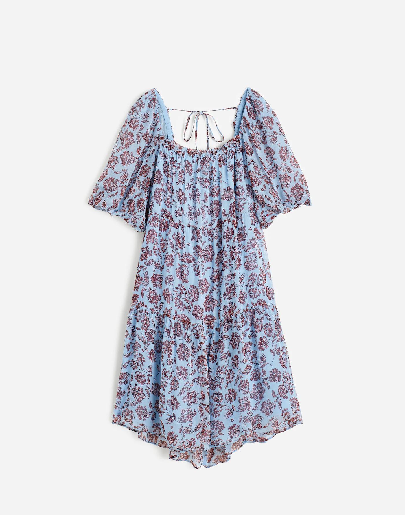 Puff-Sleeve Mini Dress in Floral Product Image
