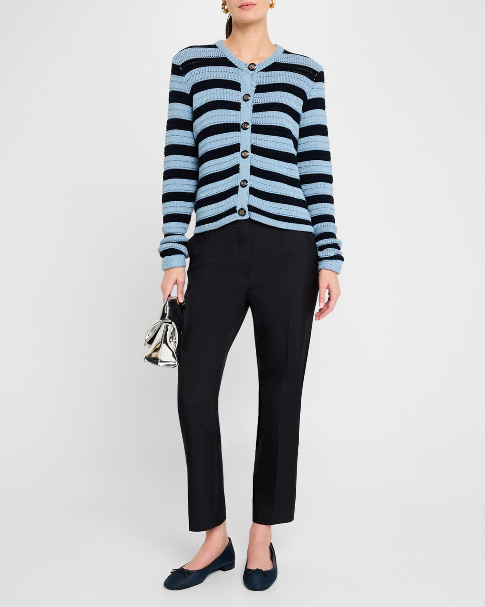 Button-Down Striped Knit Jacket Product Image