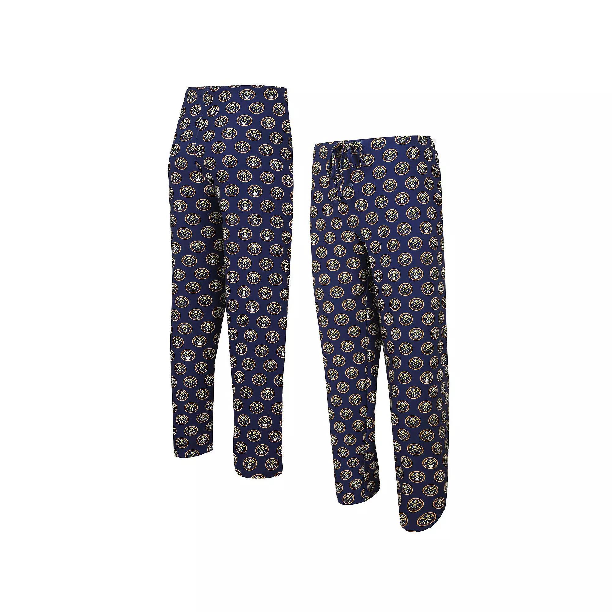 Men's Concepts Sport Navy Denver Nuggets Gauge Allover Print Pants, Size: 2XL, Nug Blue Product Image