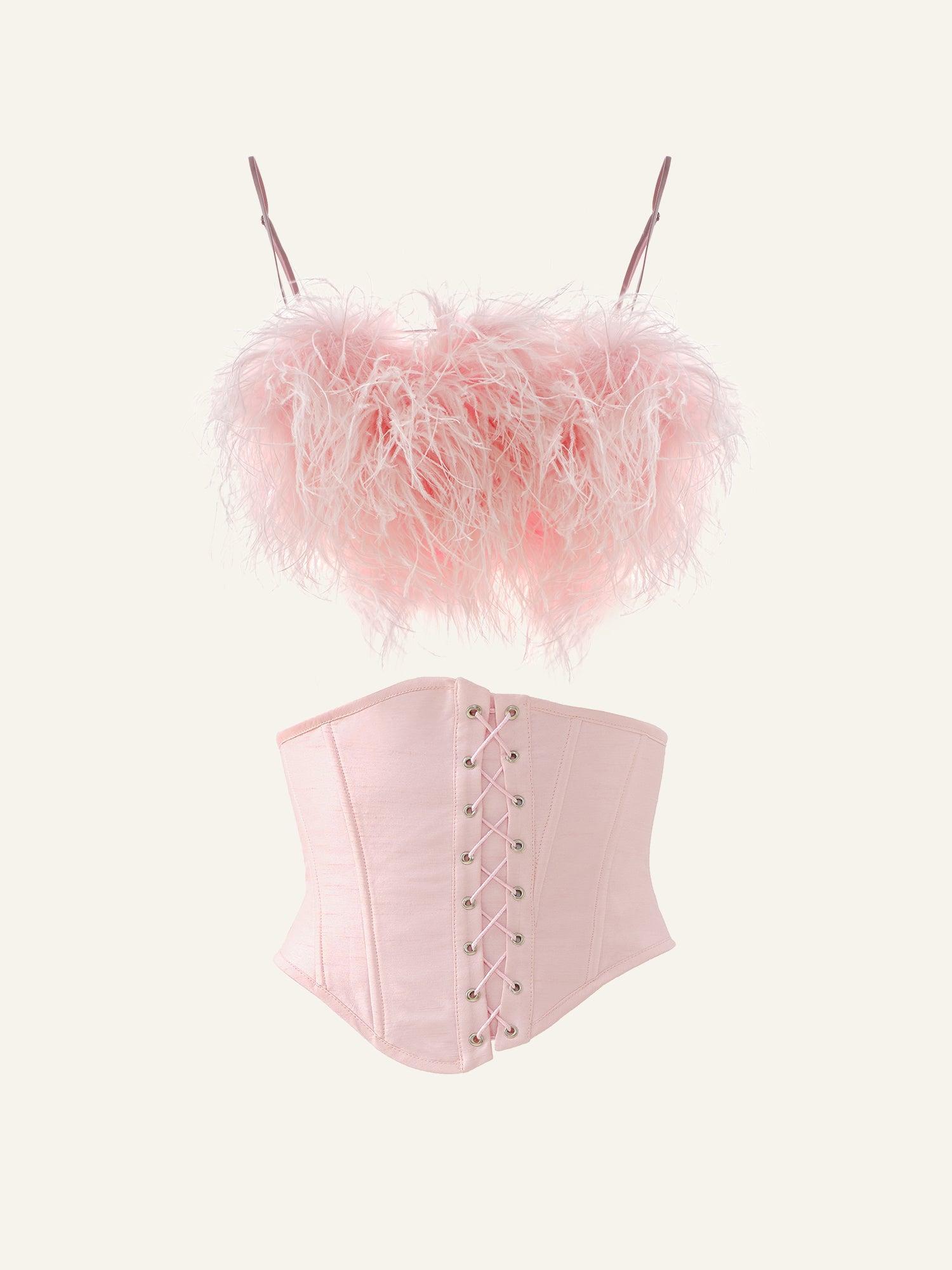 Ballroom corset in Desire Pink Product Image
