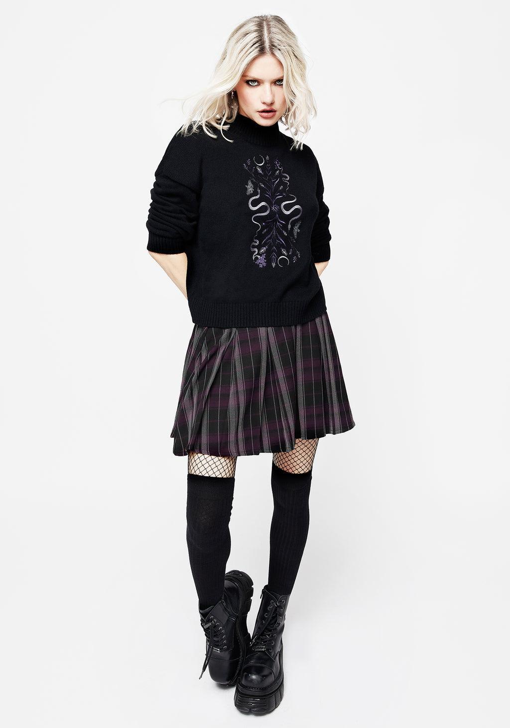 Dominion Snake Embroidered Knit Sweater Product Image