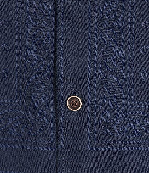 Roundtree & Yorke Short Sleeve Bandana Jacquard Print Shirt Product Image