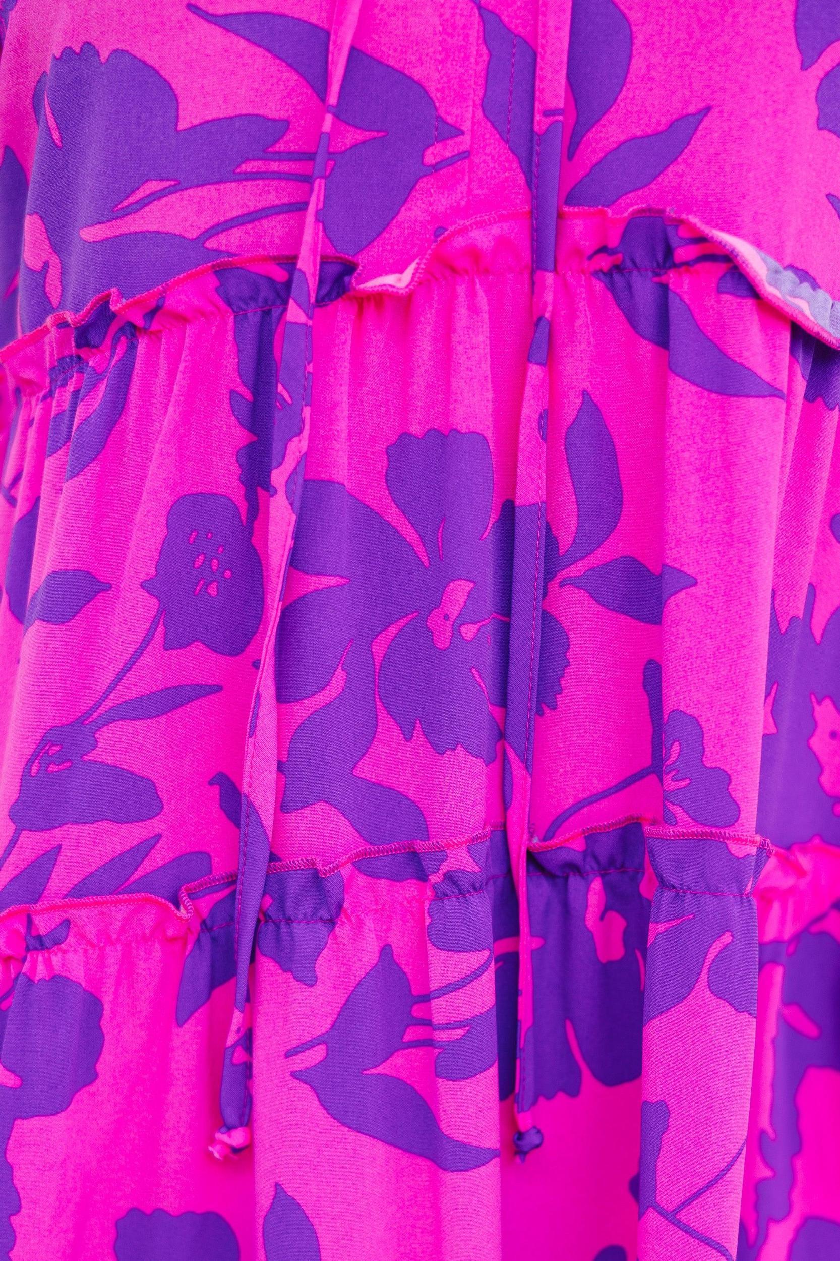 Show You Off Magenta Purple Floral Midi Dress Female Product Image