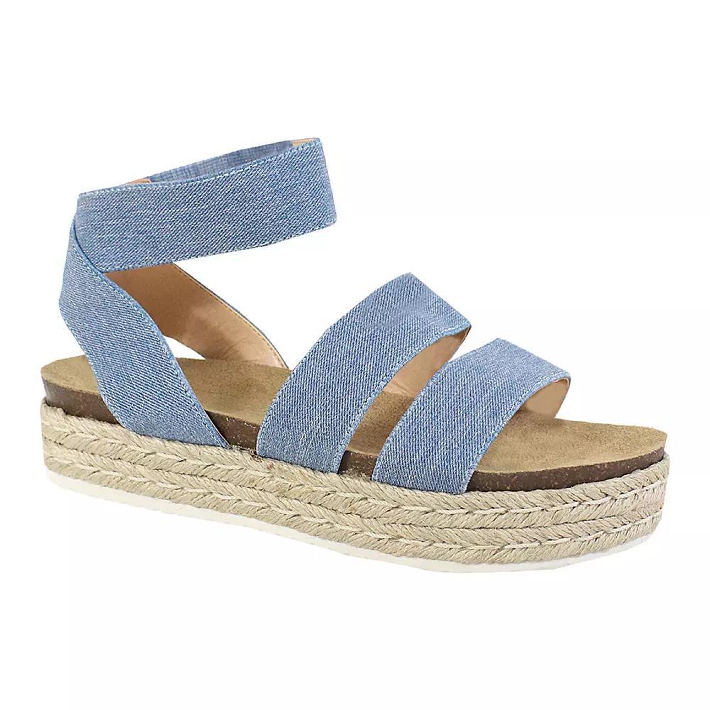 Yoki Chiara 10 Women's Espadrille Platform Sandals, Size: 7, Blue Product Image