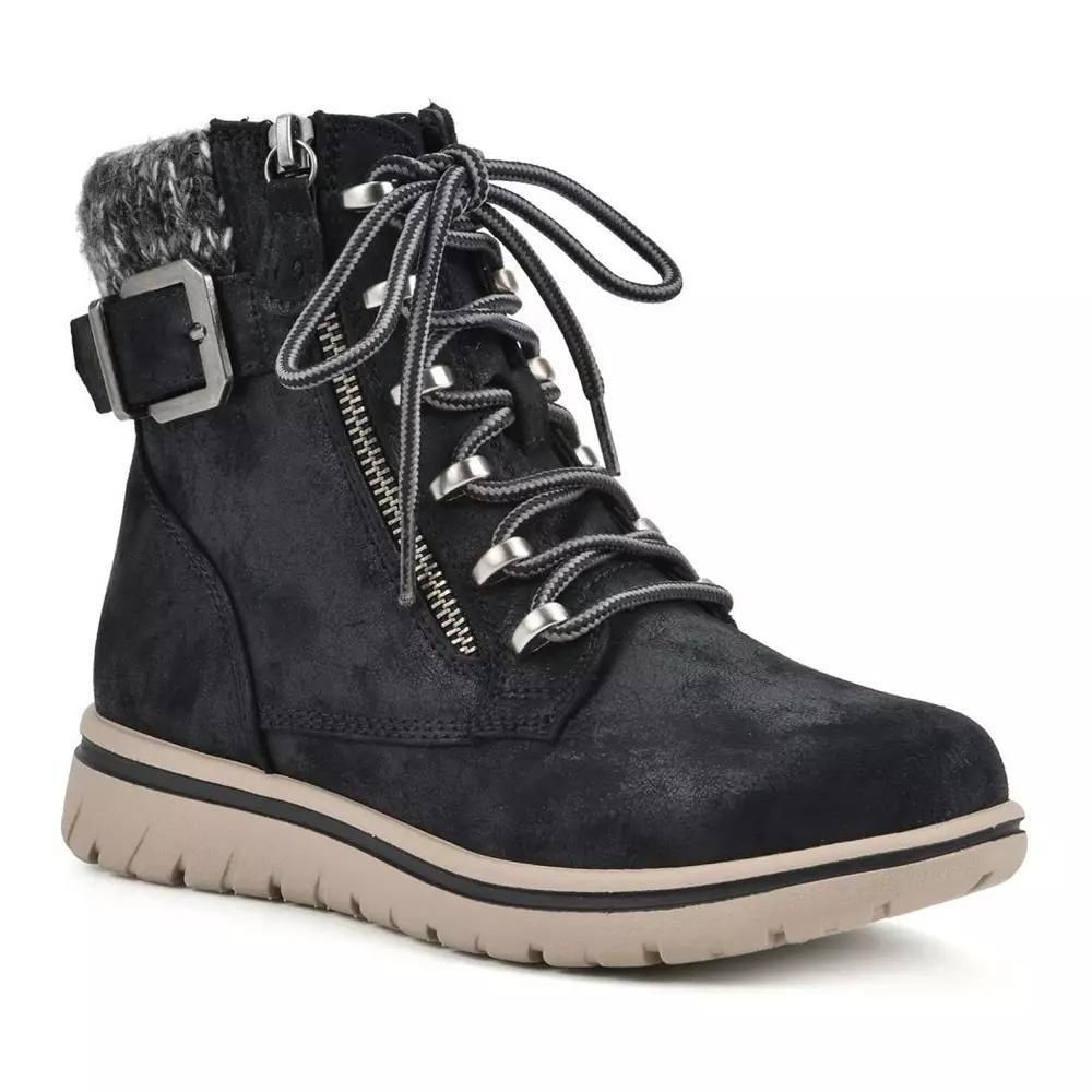 Cliffs by White Mountain Hearten Women's Hiker Ankle Boots, Size: 7.5, Black Fabric Product Image