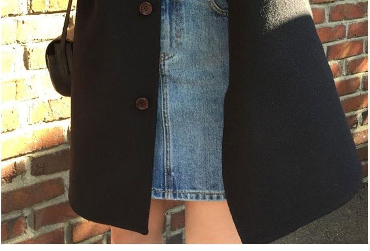 Collar Plain Single-Breasted Coat Product Image
