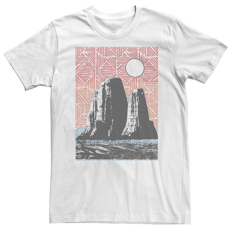 Big & Tall Mesa Mountain Geometric Background Portrait Tee, Men's, Size: 5XL, White Product Image