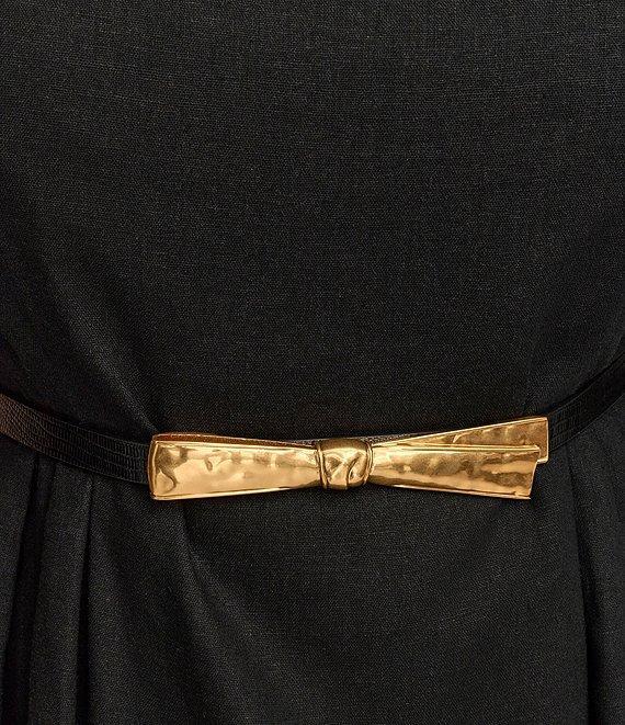 Donna Karan Plus Size Square Neck Sleeveless A-Line Belted Midi Dress Product Image