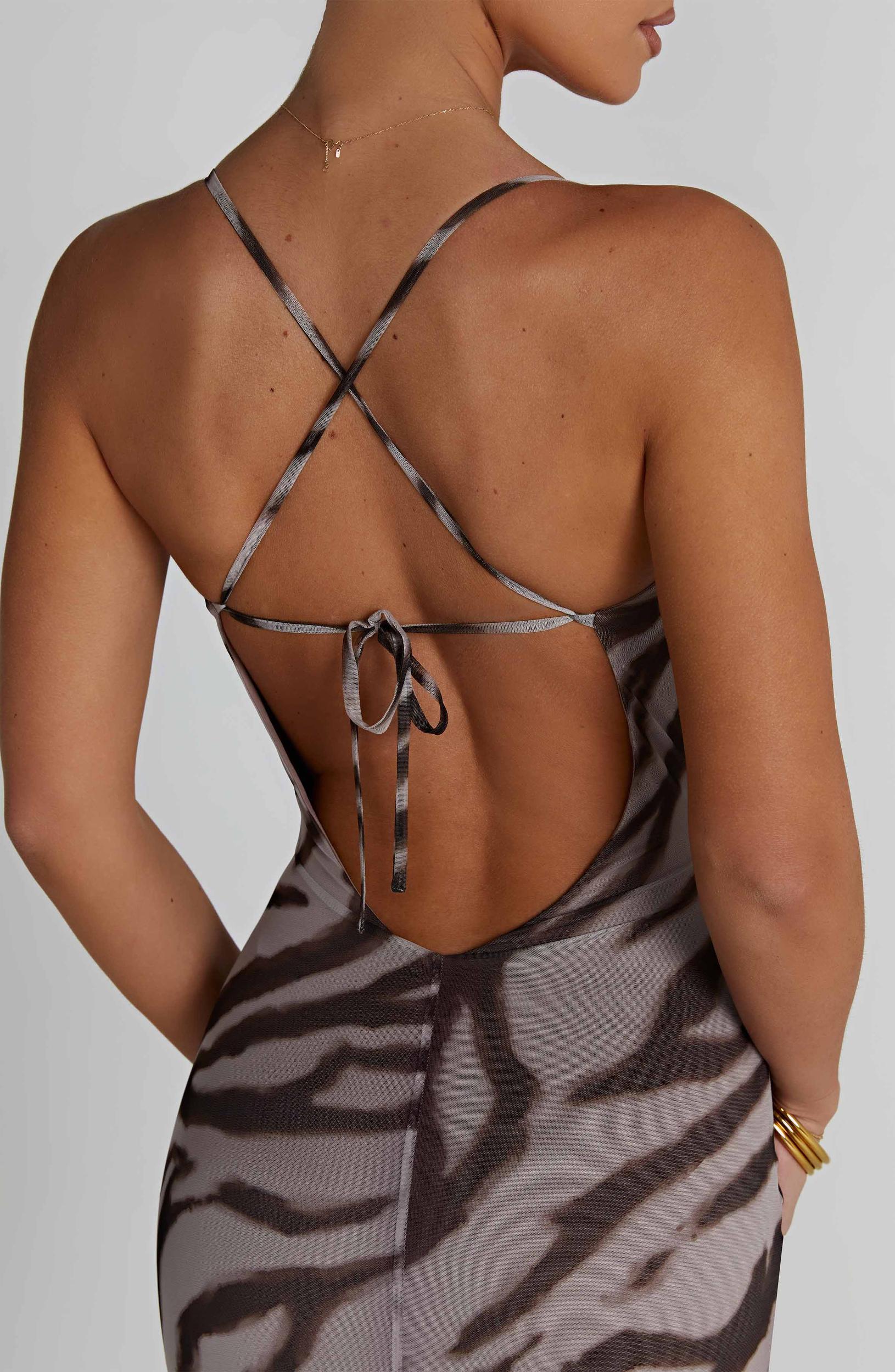 Nessa Maxi Dress - Zebra Print Product Image