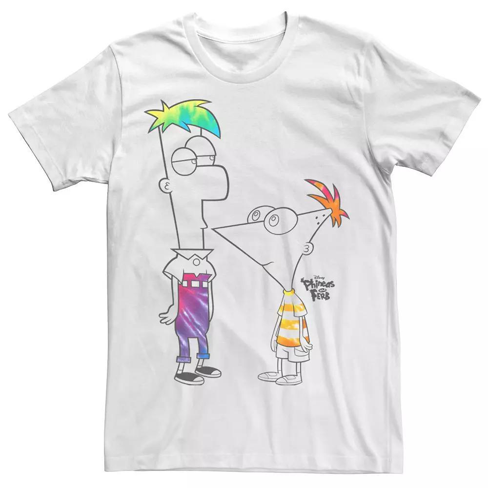 Big & Tall Disney Phineas And Ferb Boys Of Tie Dye Tee, Men's, Size: 3XL, White Product Image