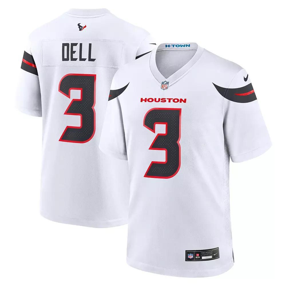 Men's Nike Tank Dell  White Houston Texans Game Jersey, Size: 3XL Product Image