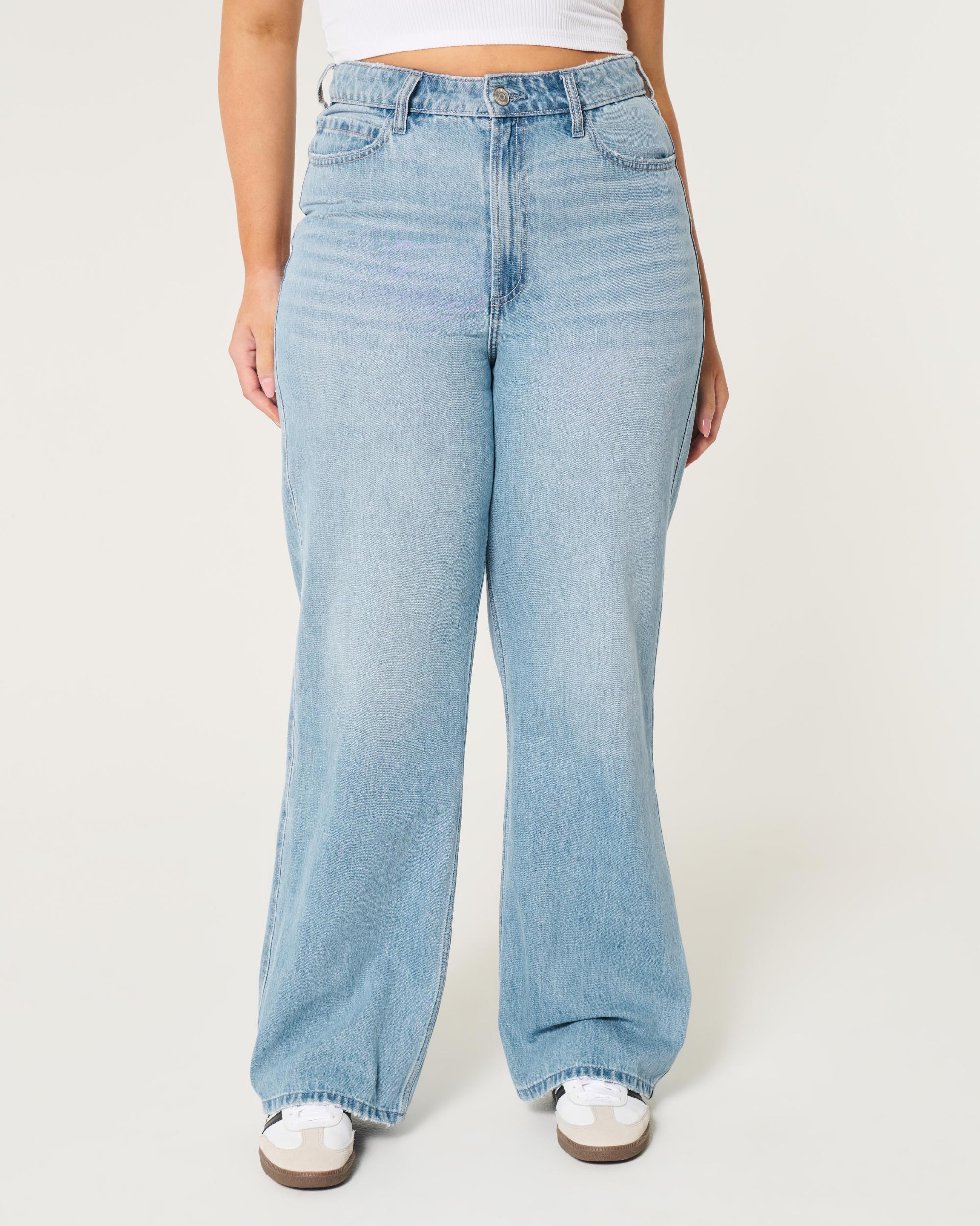 Curvy Ultra High-Rise Medium Wash Baggy Jeans Product Image