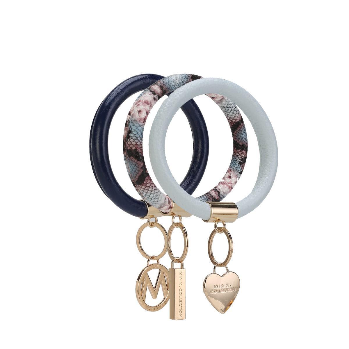 MKF Collection Women's Jasmine Bangle Bracelet Keyring Set Female Product Image