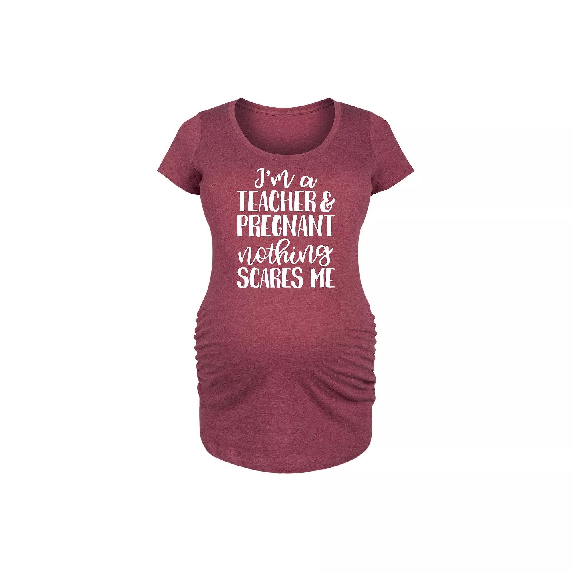 Maternity I'm A Teacher And Pregnant Graphic Tee, Women's, Size: Small-Mat, Grey Red Product Image