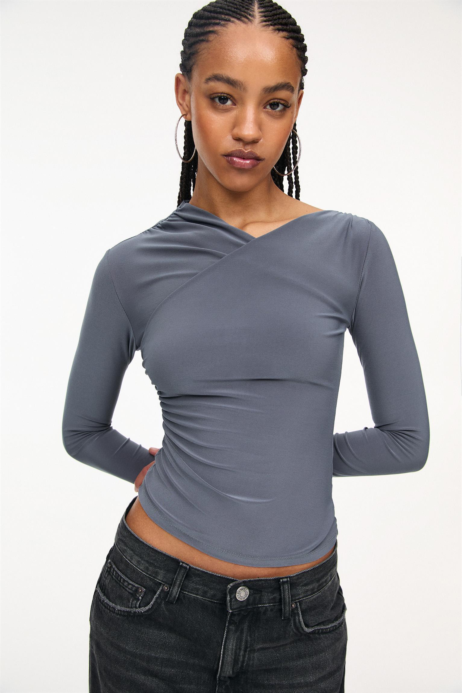 Crossover neckline top Product Image
