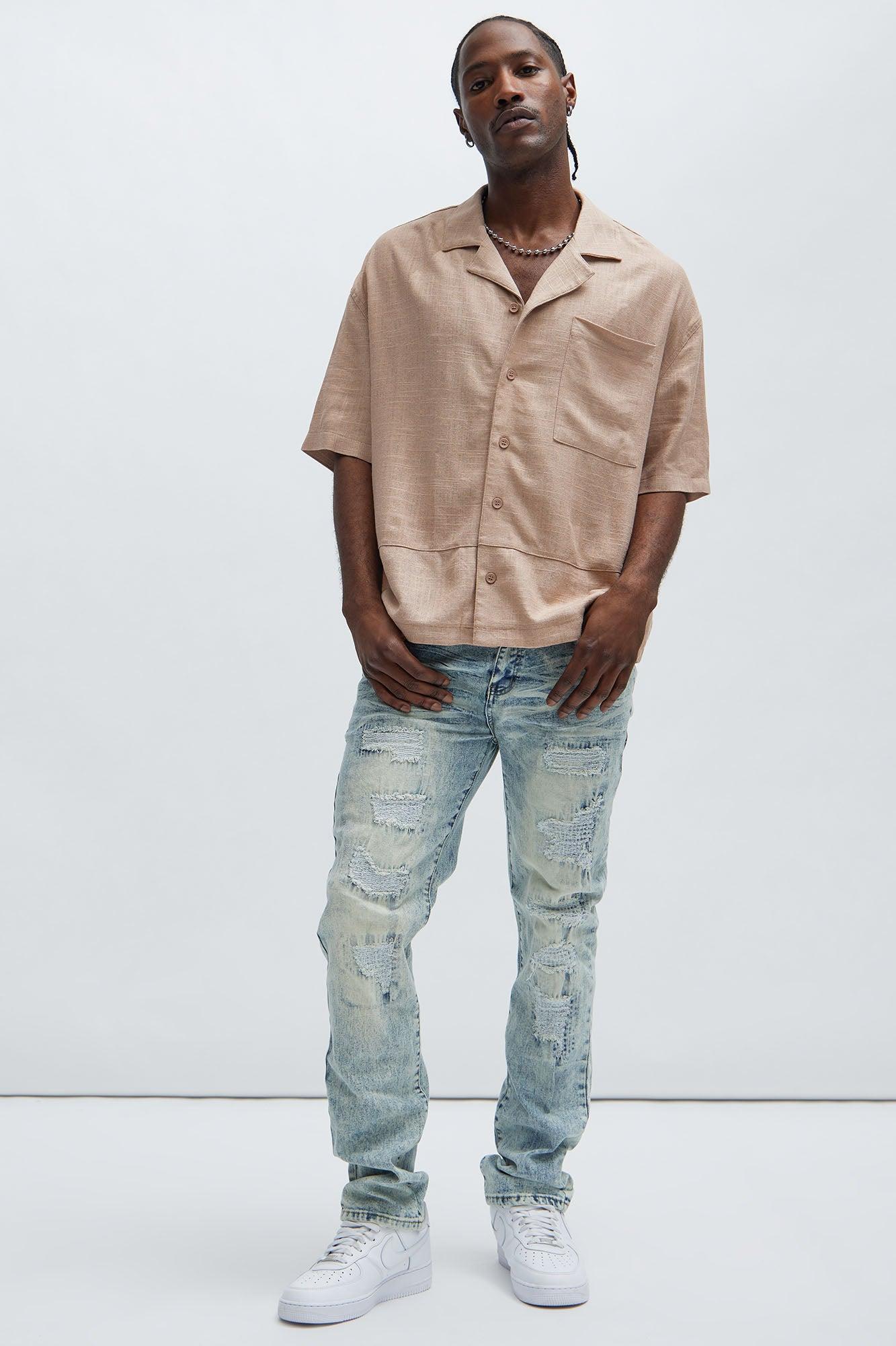 Silas Linen Shirt - Taupe Product Image