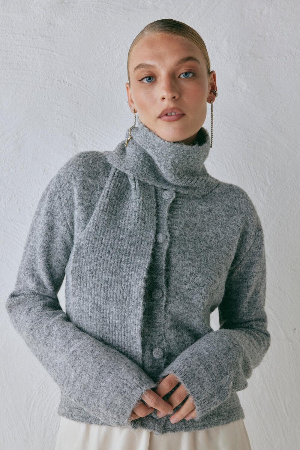 Sable Knit Cardigan Grey Product Image