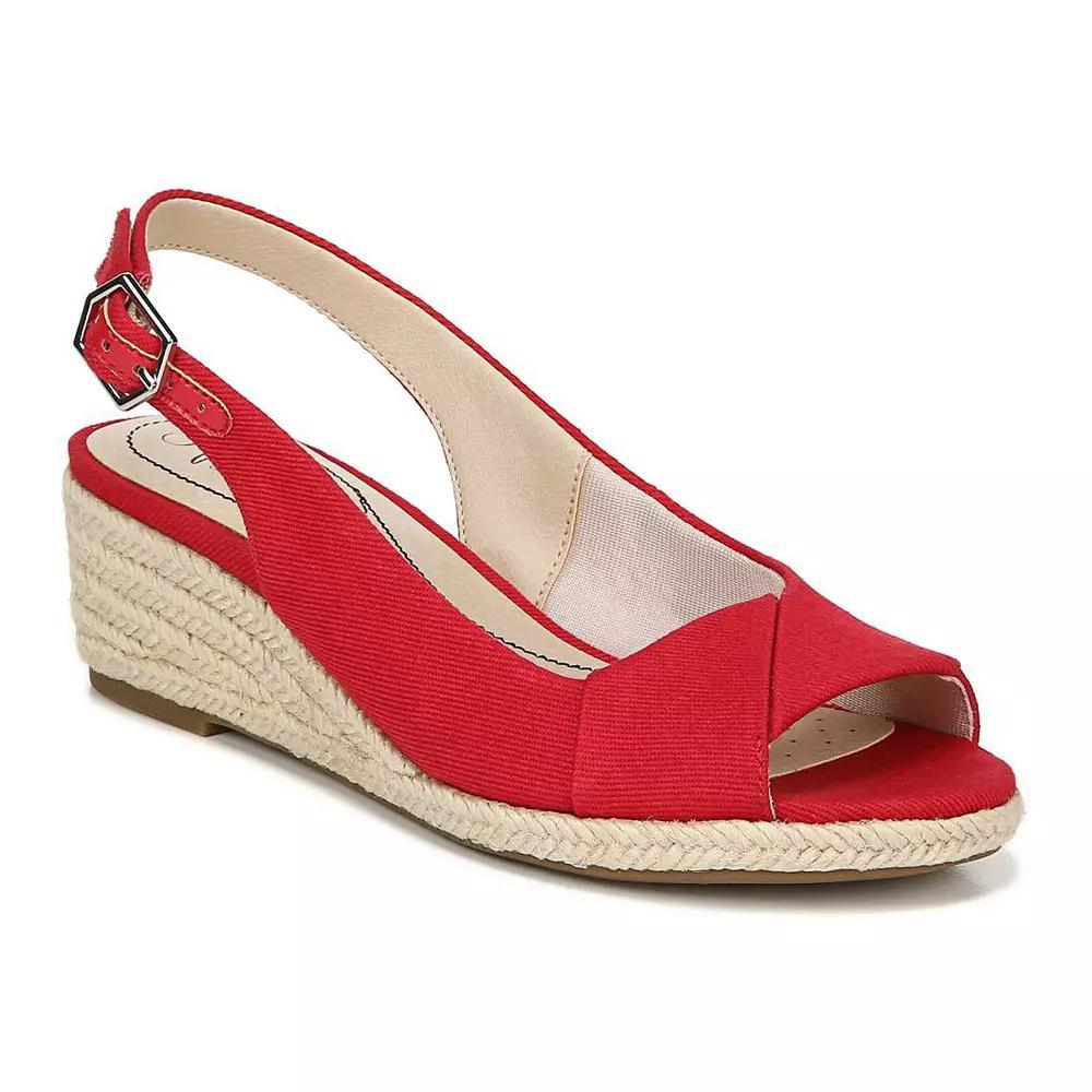 LifeStride Socialite Women's Wedge Sandals, Size: 7 Wide, Red Red Product Image