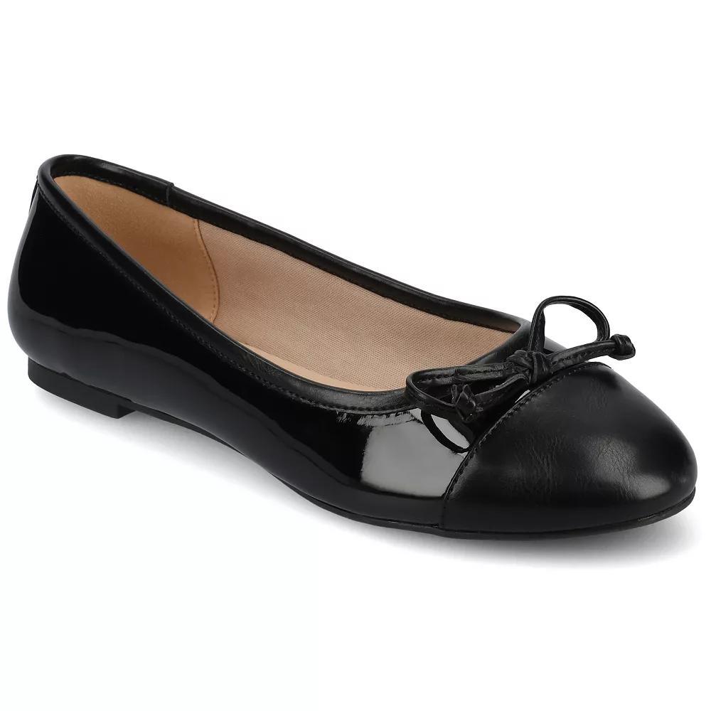 Journee Kaiah Medium and Wide Width Womens Ballet Cap Toe Slip-On Dress Flats Product Image