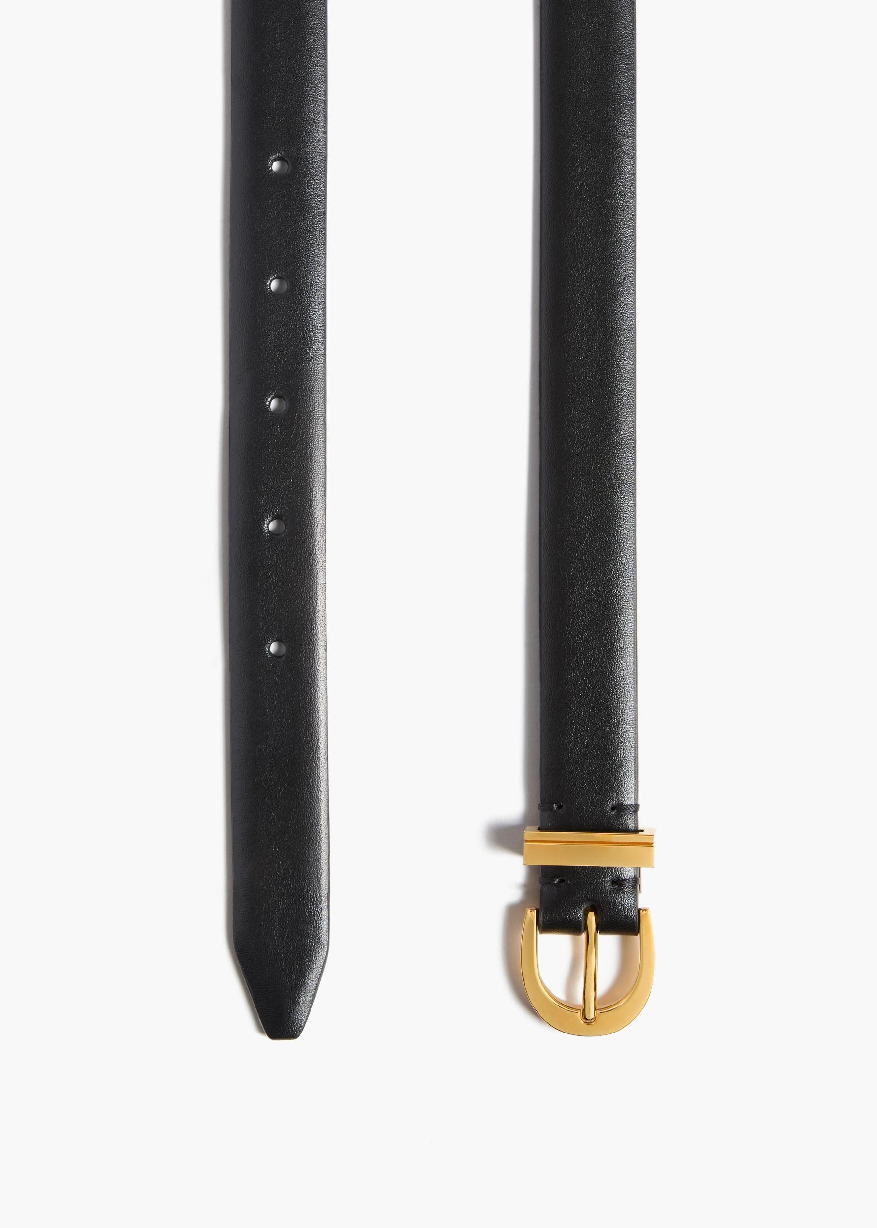 Luna Belt in Black Leather with Gold Product Image