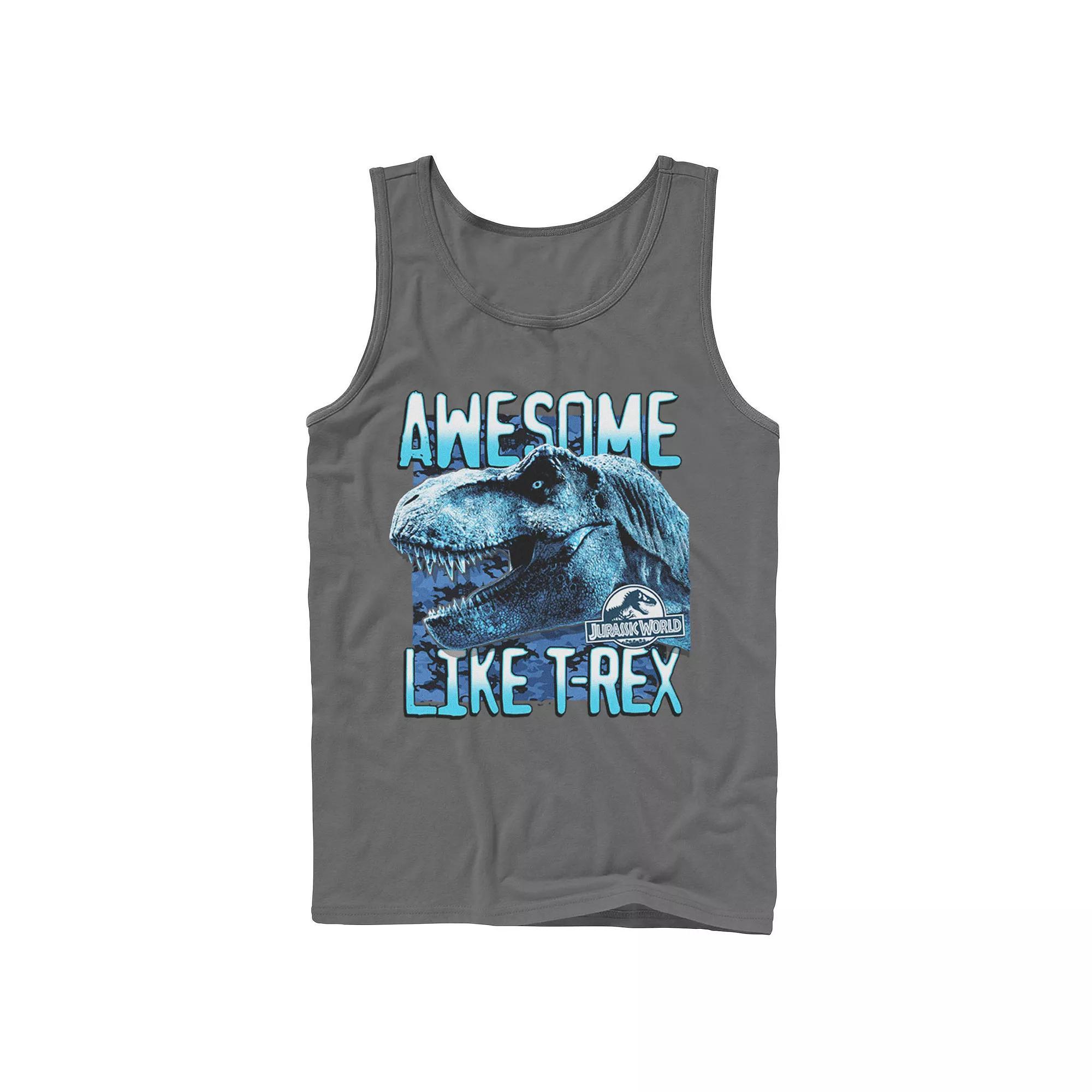 Men's Jurassic World Two Awesme Lke T-Rex Tank Top, Size: Large, White Product Image