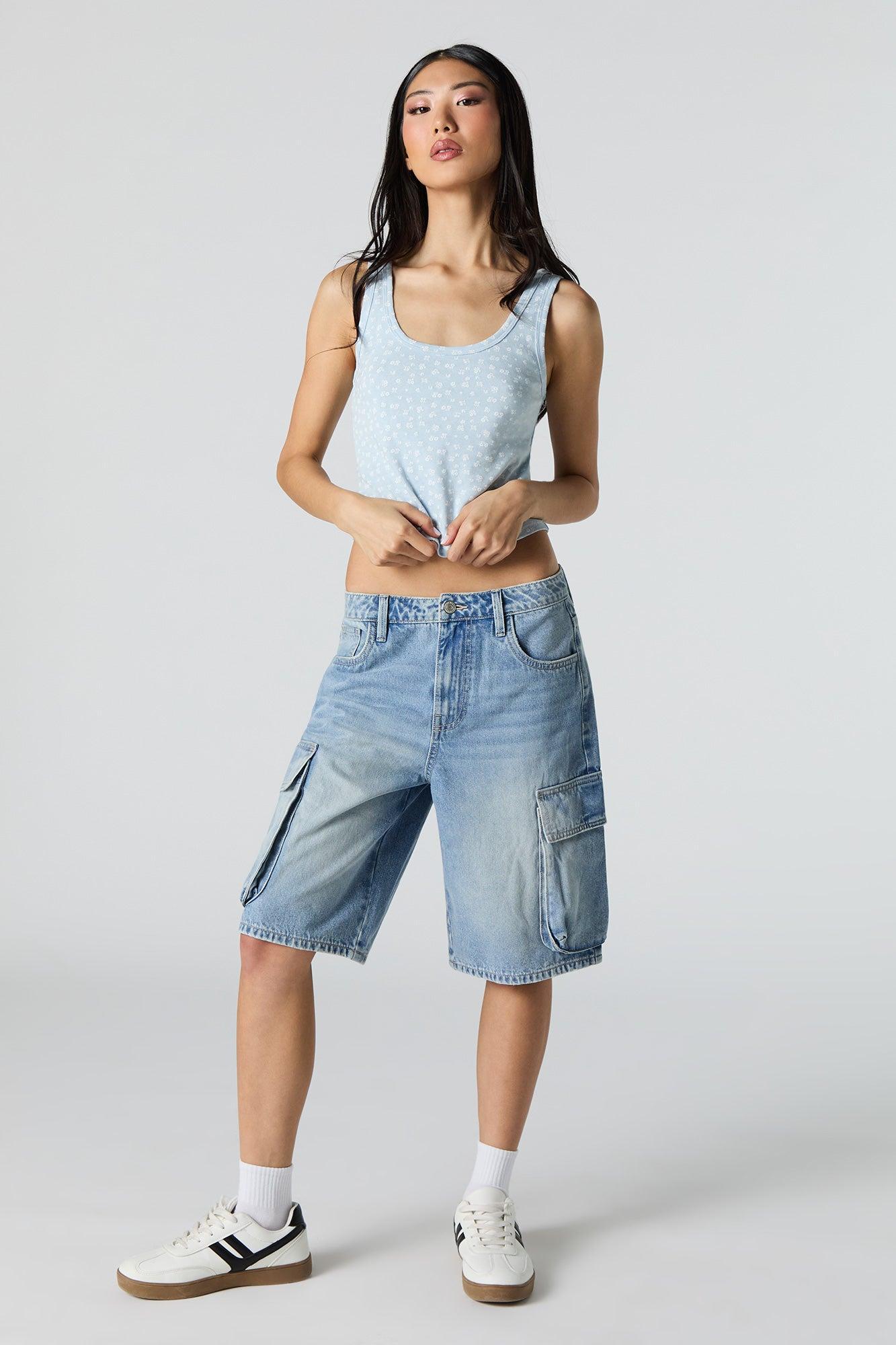 Cropped Ribbed Scoop Neck Tank Female Product Image