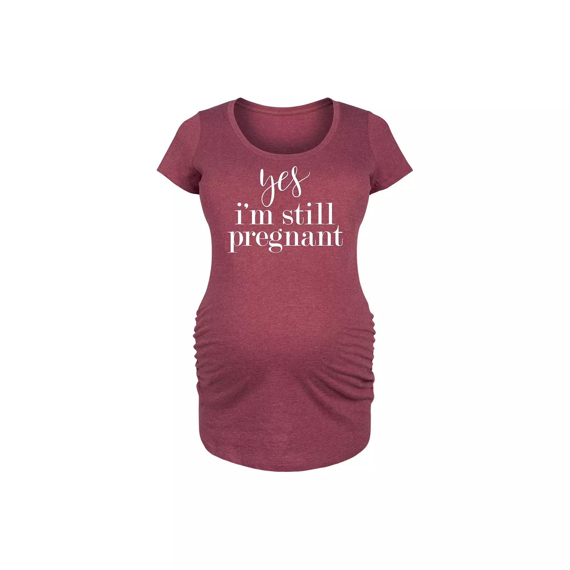 Maternity Yes Im Still Pregnant Graphic Tee, Womens Heather Grey Product Image