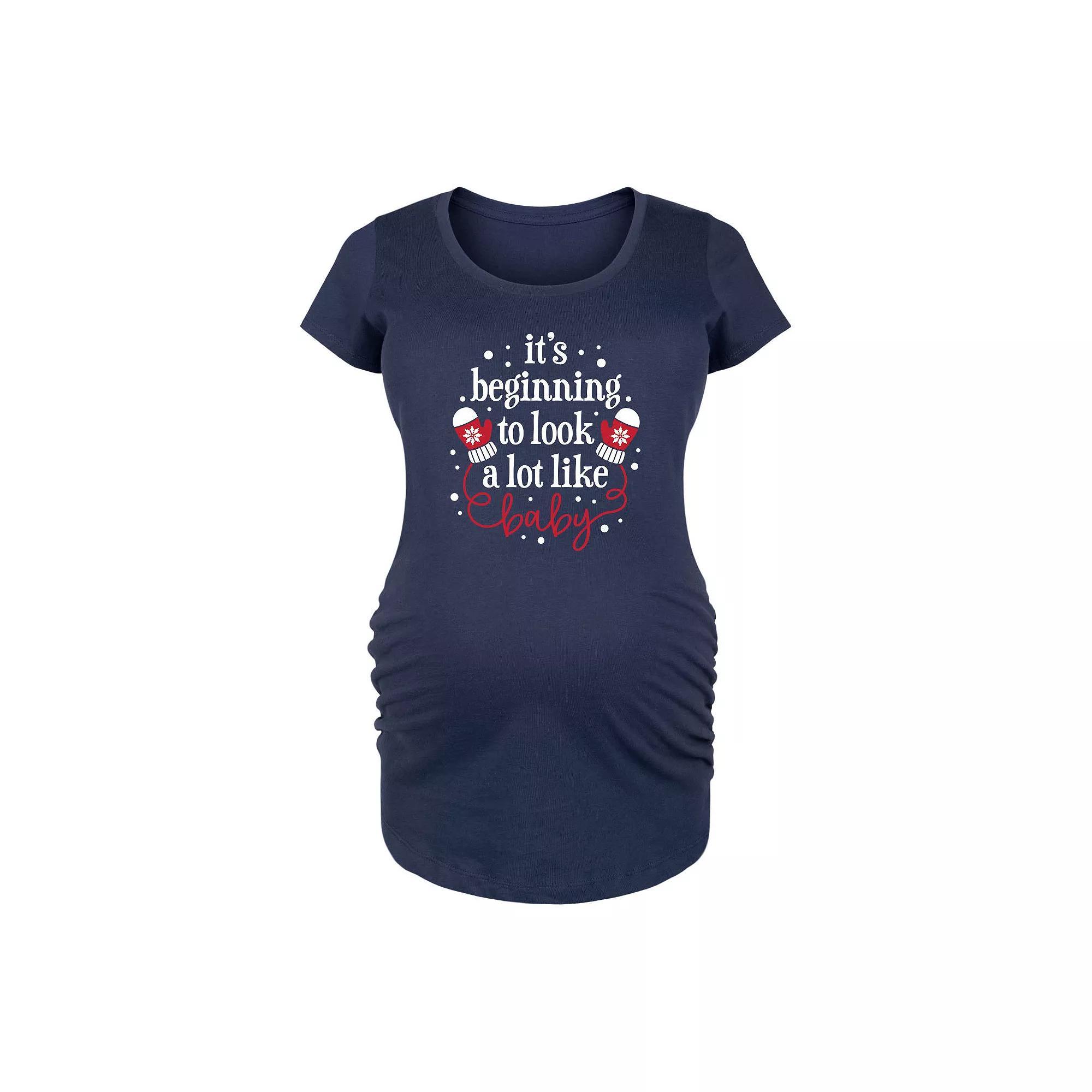 Maternity Pastel Dandelions Graphic Tee, Womens Blue Product Image