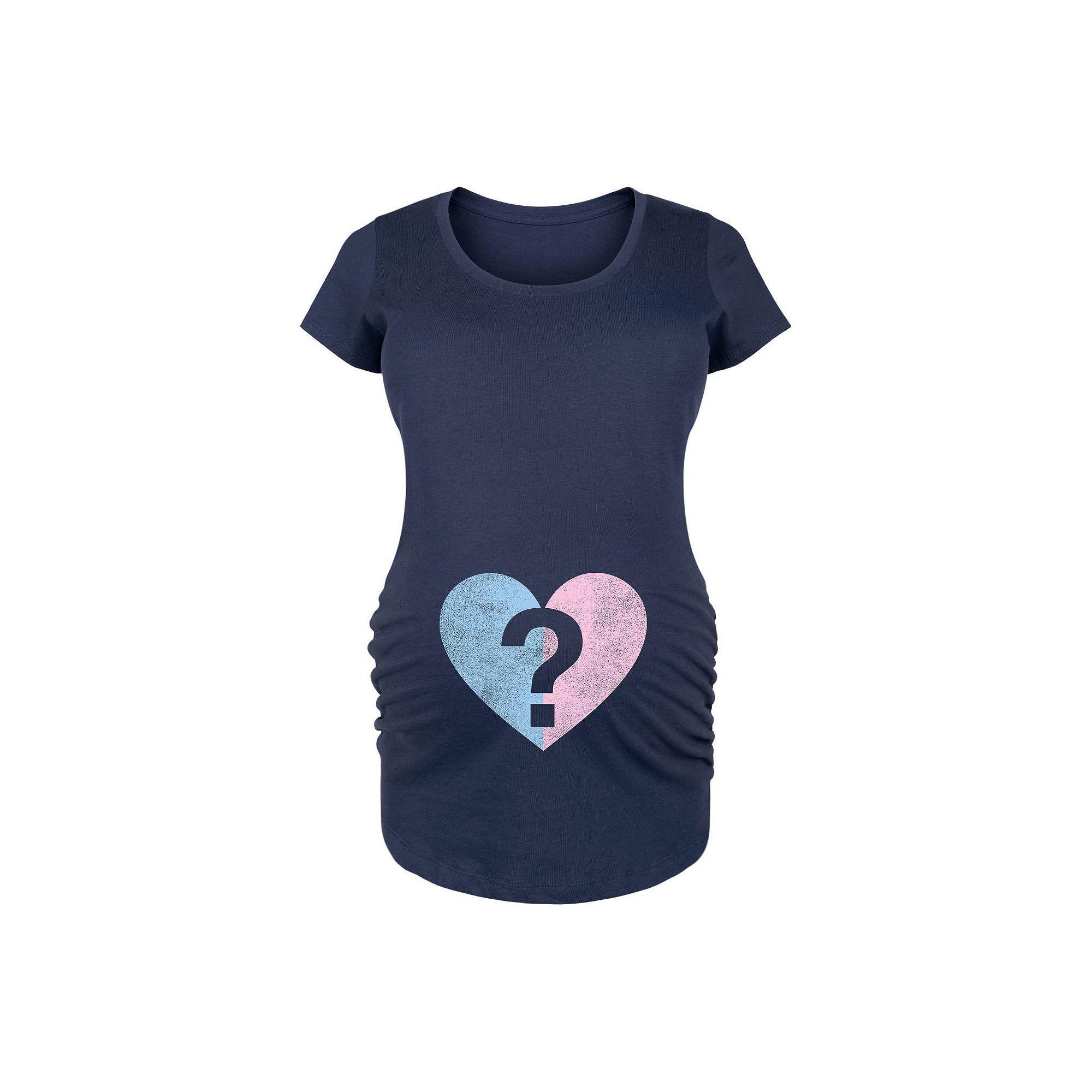 Maternity Gender Heart Graphic Tee, Womens Blue Product Image