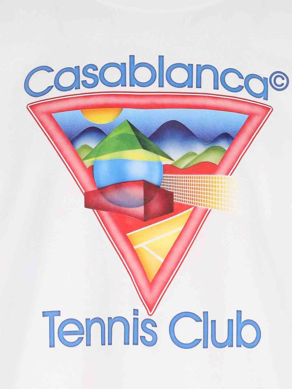 CASABLANCA Cotton Crew Neck T-shirt With Graphic Print In White Product Image