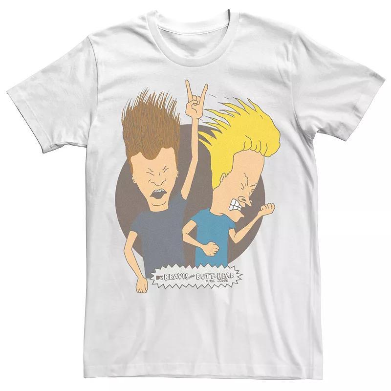 Men's Beavis & Butthead So Broken Group Shot Poster Tee, Size: Small, Athletic Grey Product Image