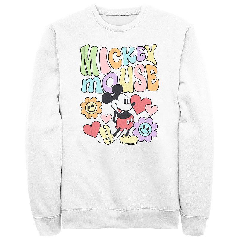 Disney's Mickey Mouse Men's Groovy Style Fleece Sweatshirt, Size: XL, White Product Image