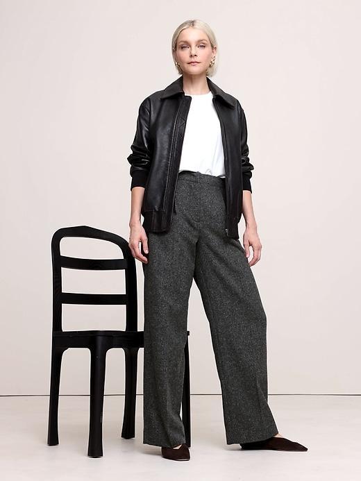 Relaxed Wide-Leg Italian Herringbone Pant Product Image