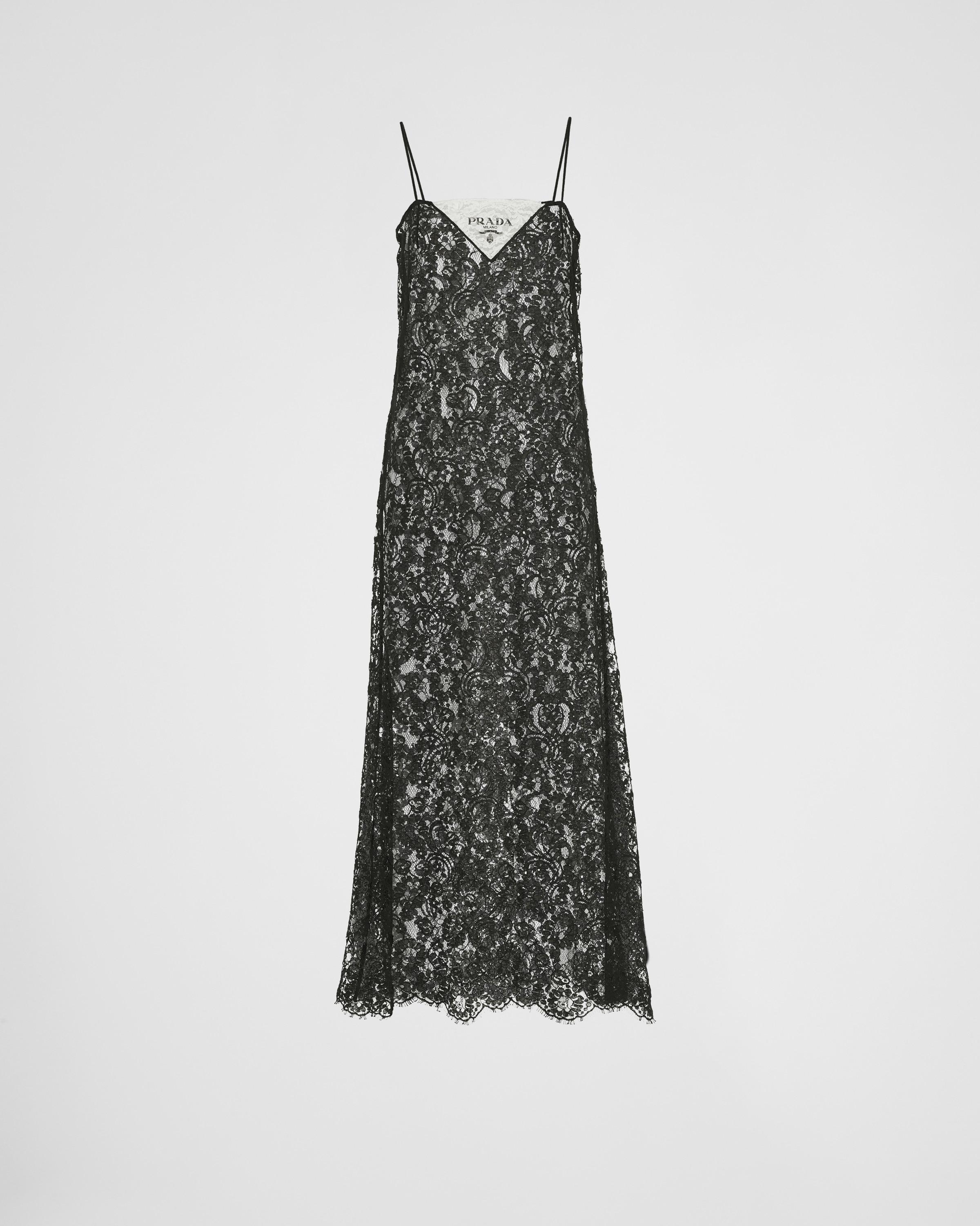 Embroidered lace midi-dress Product Image