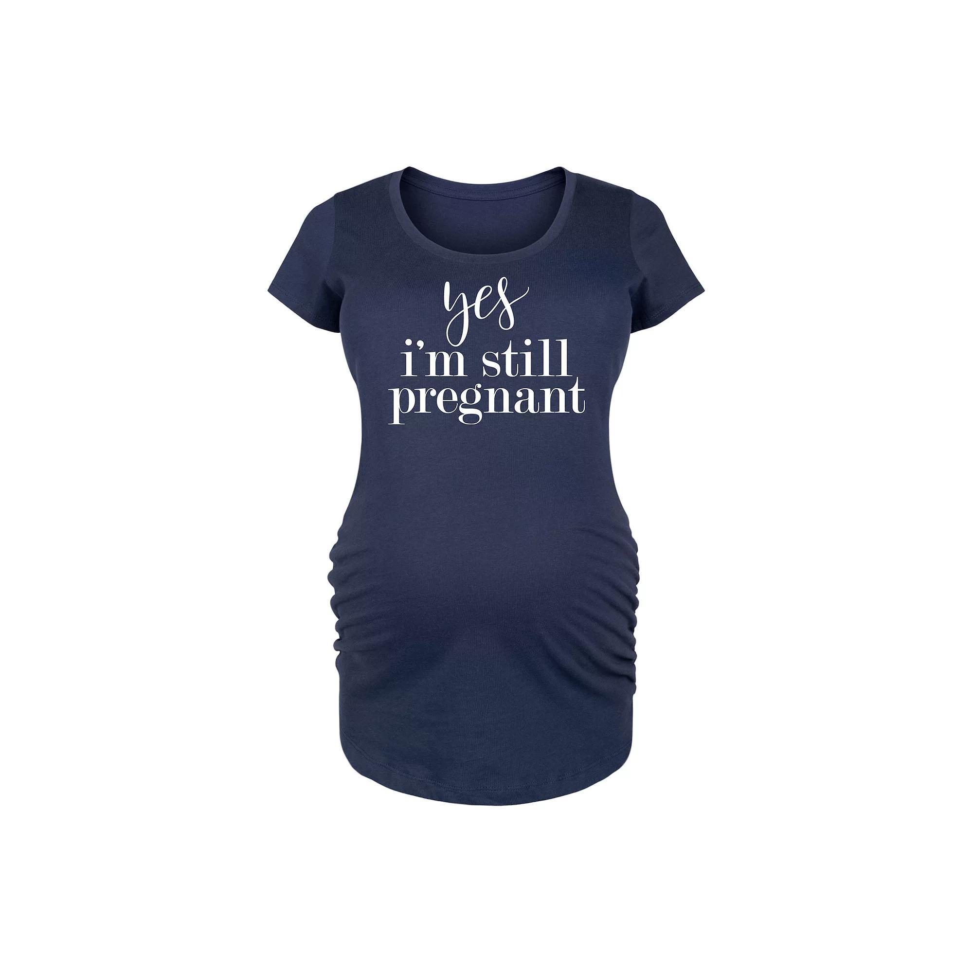 Maternity Yes Im Still Pregnant Graphic Tee, Womens Heather Grey Product Image