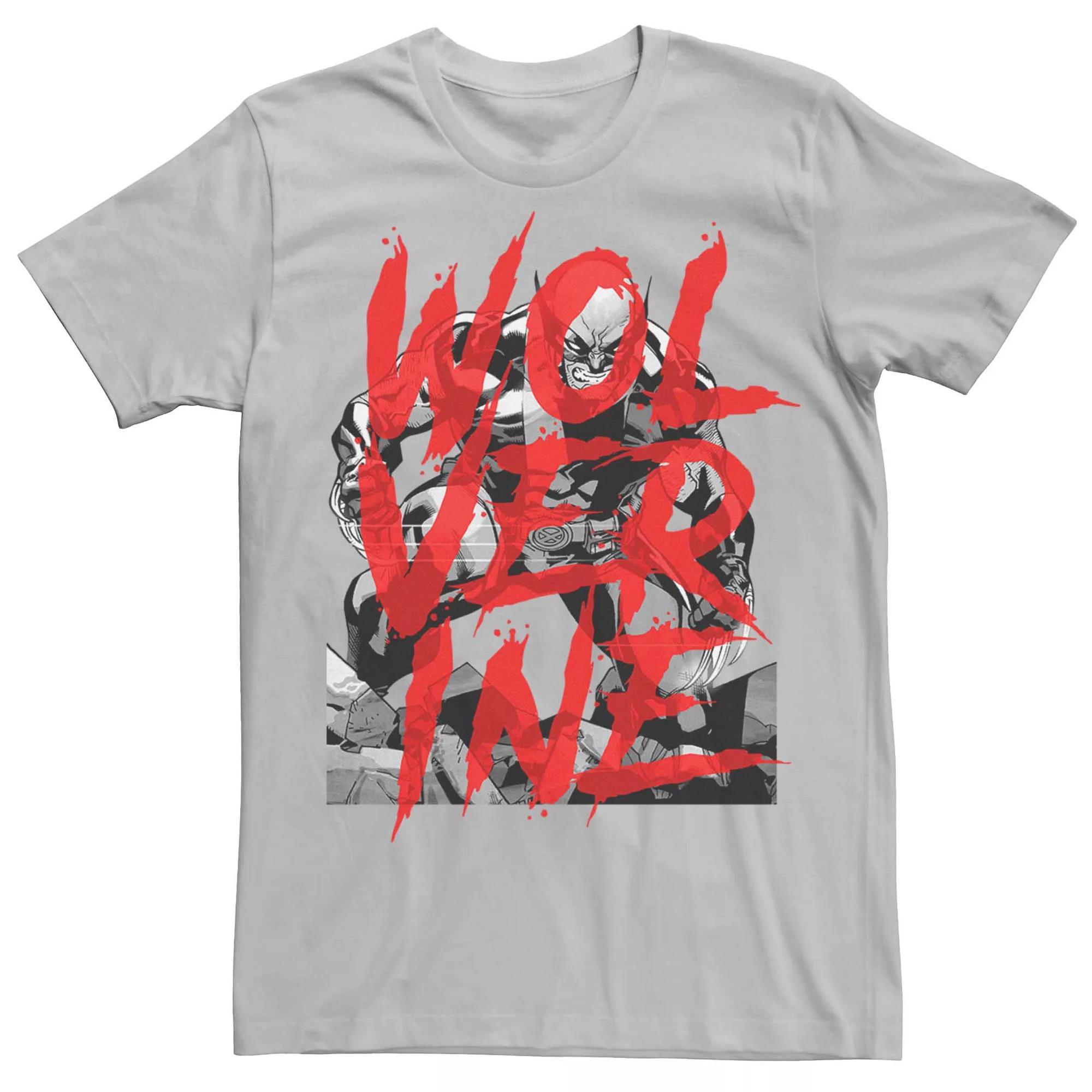 Men's Marvel Wolverine Overwrite Poster Tee, Size: Medium, Silver Product Image
