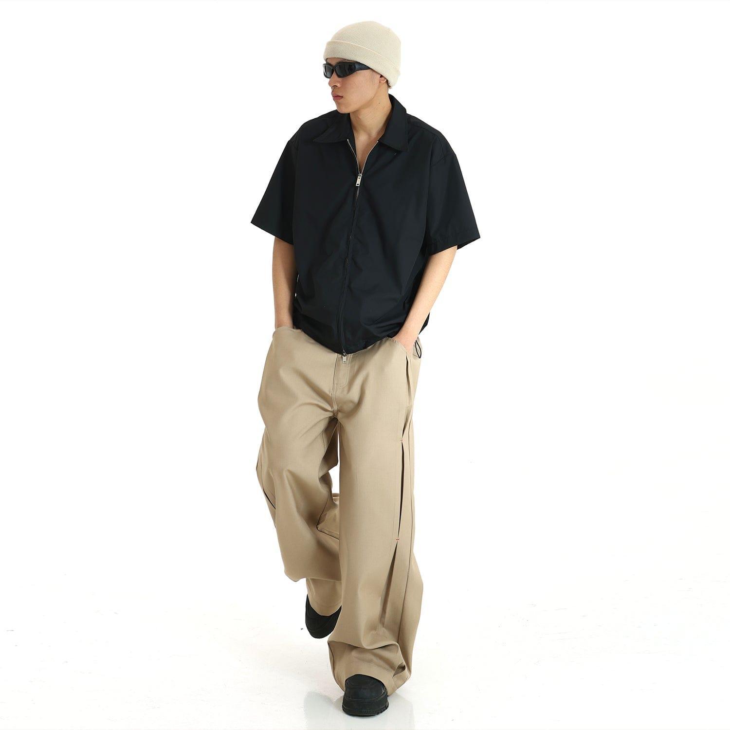 RT No. 9579 BLACK ZIP-UP SHIRT Product Image